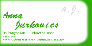 anna jurkovics business card